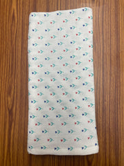 White Base Flower Print Muslin Towel