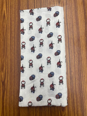 Whit Base Spider Print Muslin Towel