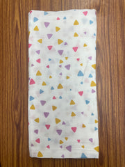 White Base Colour Diamond Print Muslin Towel