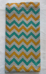 Grey Base Zig Zag Print Muslin Towel