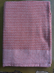 Red Zig Zag Print Single Cot Bedsheet