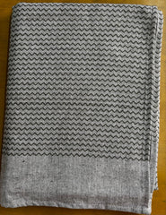 Light Gray Zig Zag Print Single Cot Bedsheet