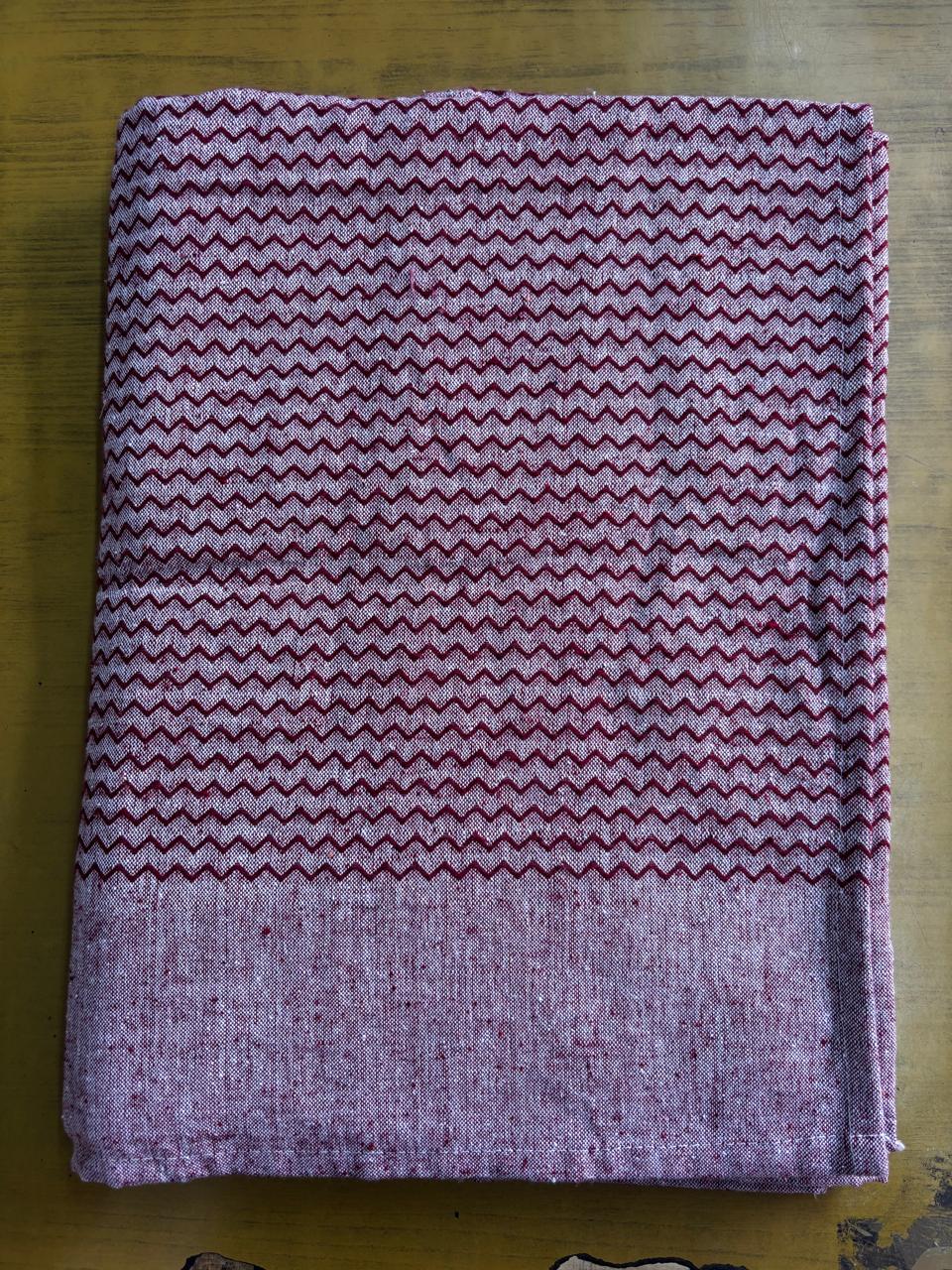 Dark Maroon Zig Zag Print Single Cot Bedsheet