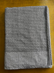 Dark Gray Zig Zag Print Single Cot Bedsheet