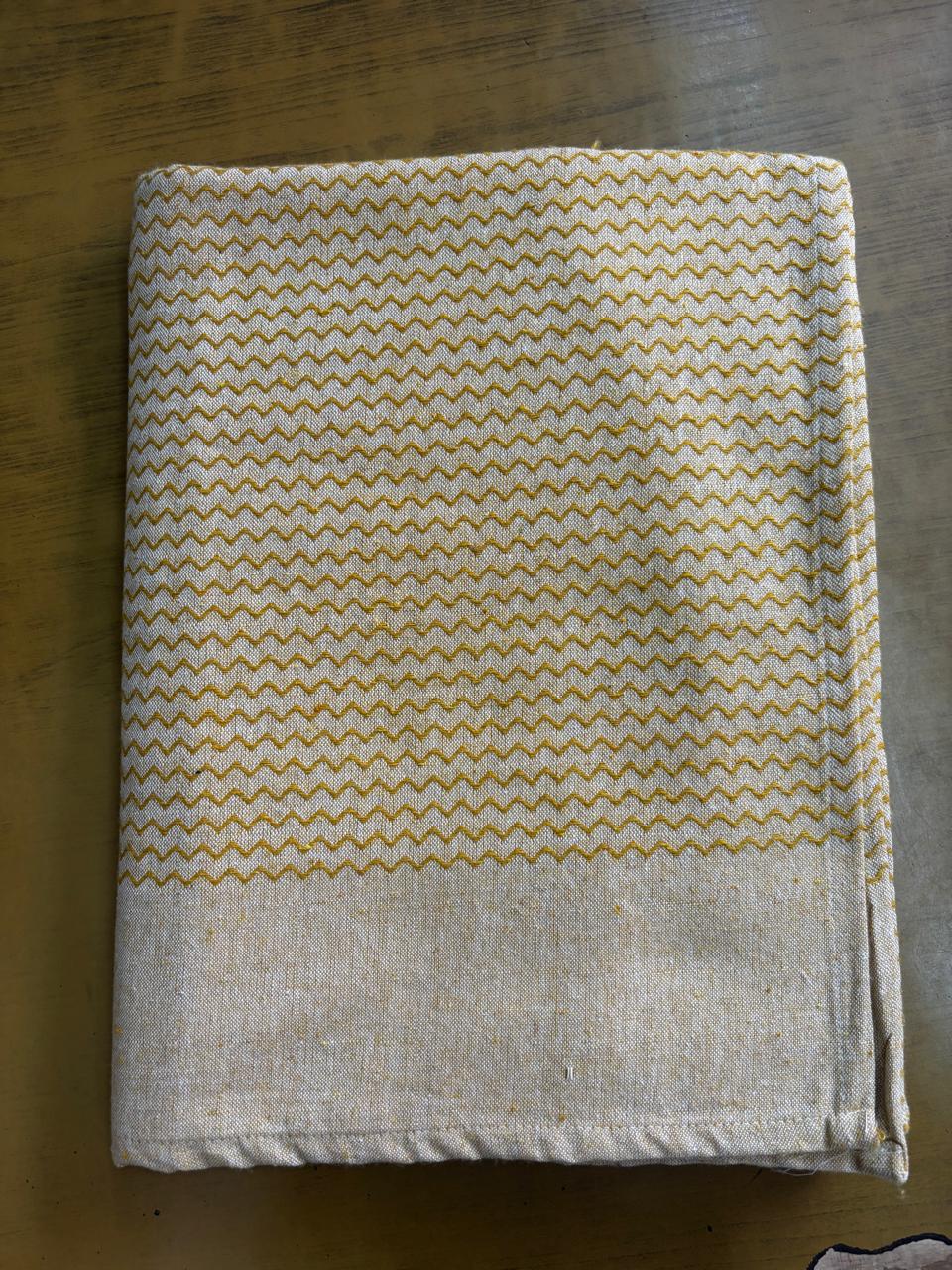 Yellow Zig Zag Print Single Cot Bedsheet
