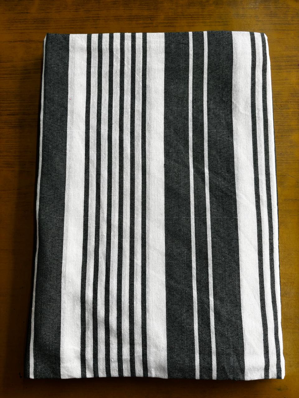 White Dark Gray Stripe Single Cot Bedsheet