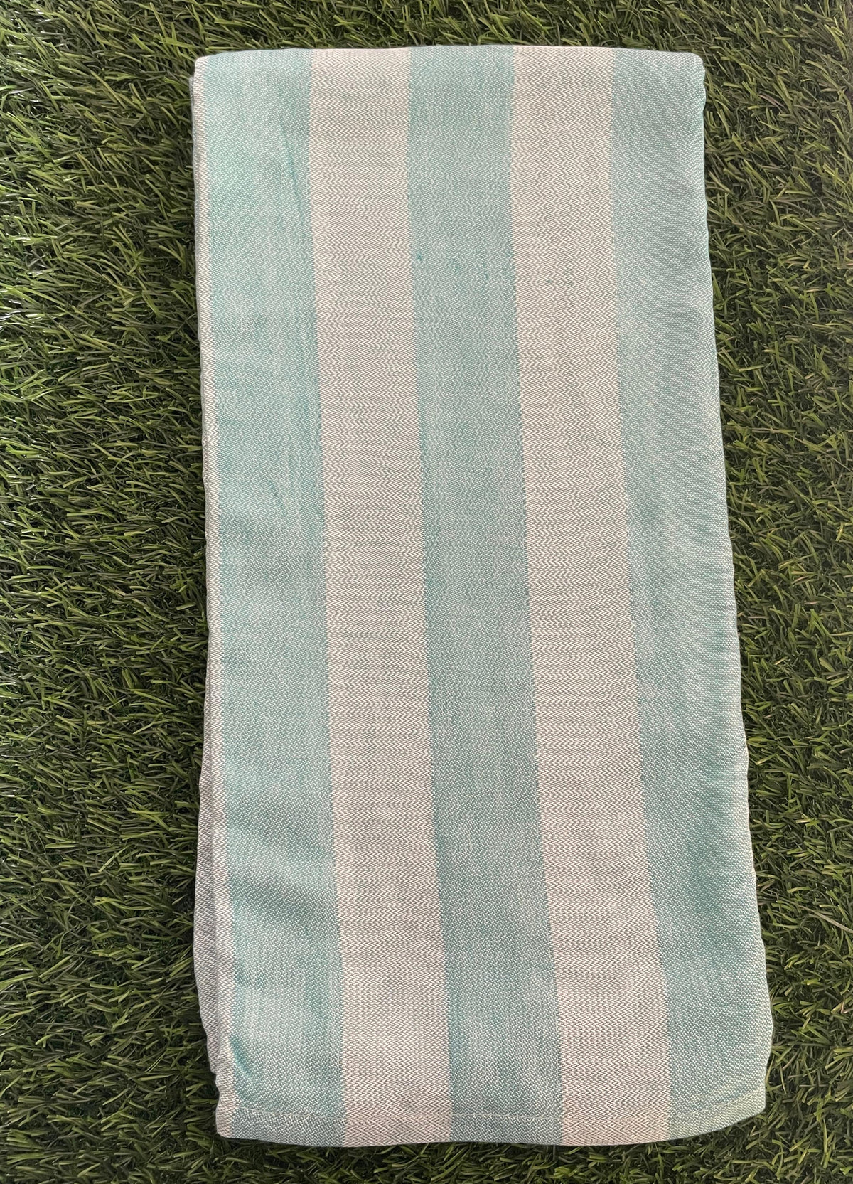 Aqua Green Stripe Print Bamboo Towel