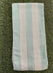 Aqua Green Stripe Print Bamboo Towel