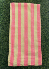 Red & Light Green Stripe Print Bamboo Towel