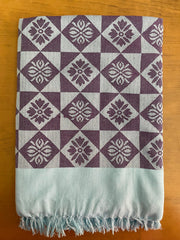 Purple Rangoli Print Jacquard Blankets