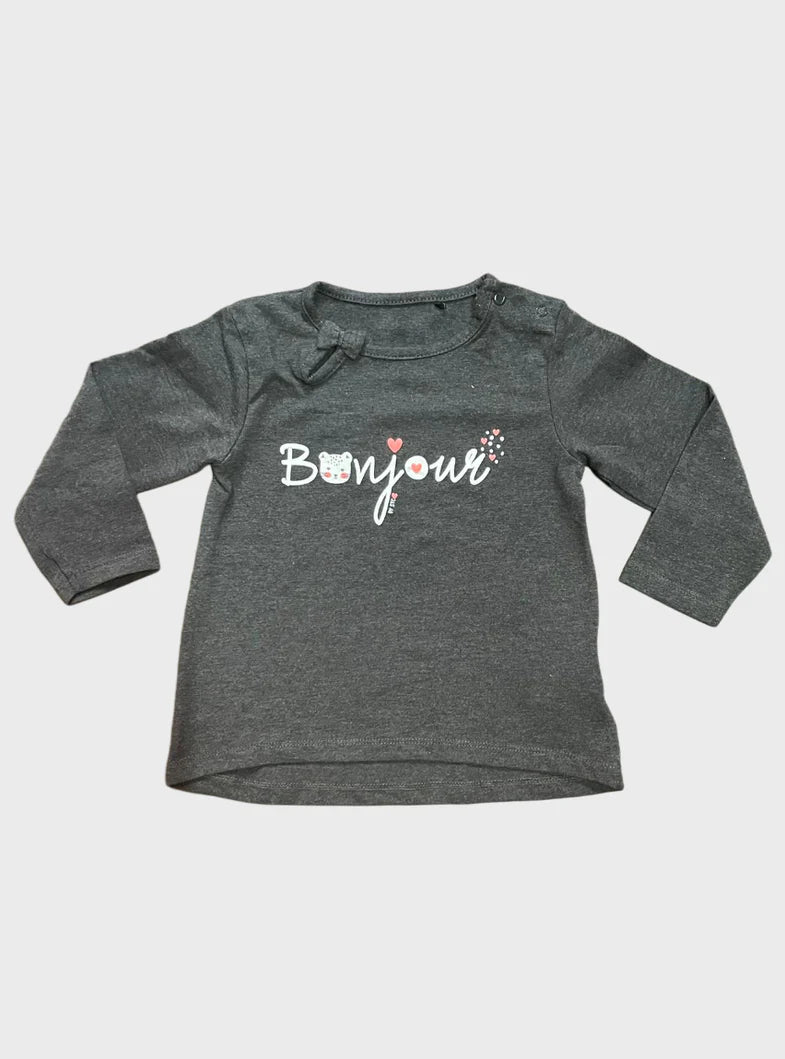 Baby T-Shirt (12 - 18 Months) - Black Bonjour