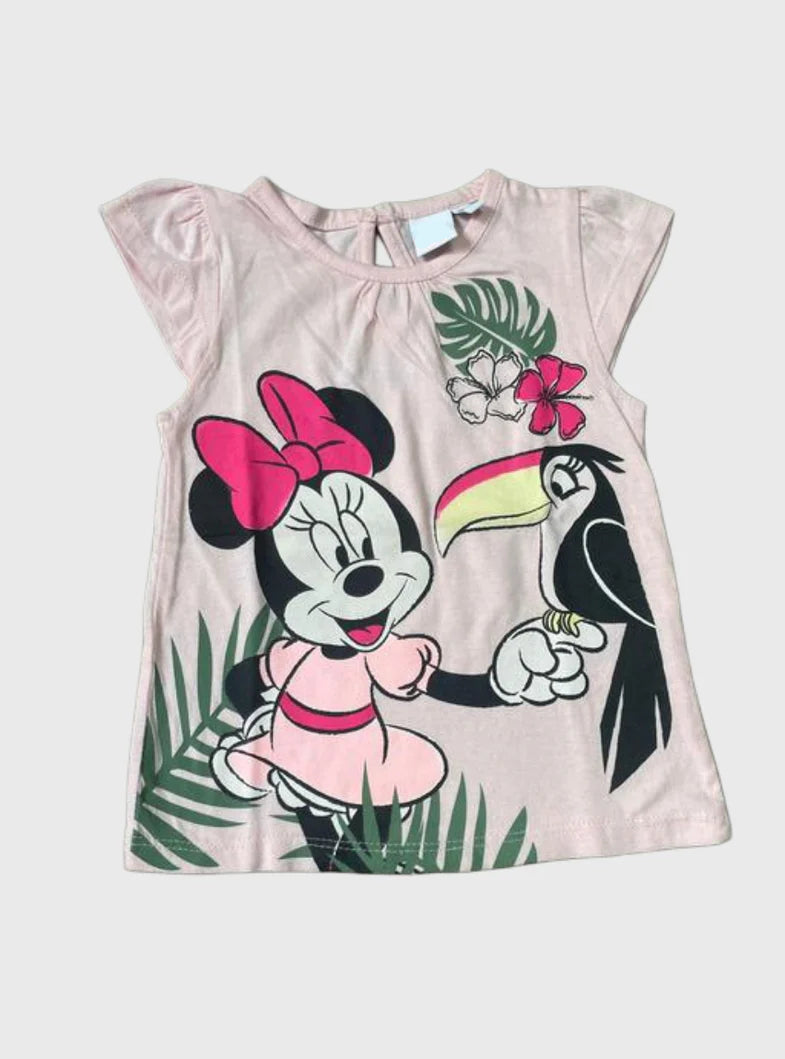 Baby T-Shirt (12 - 18 Months) - Pink Minnie Bird