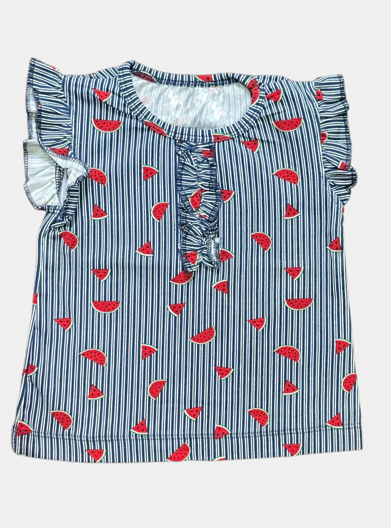 Baby T-Shirt (12 - 18 Months) - White Blue Watermelon