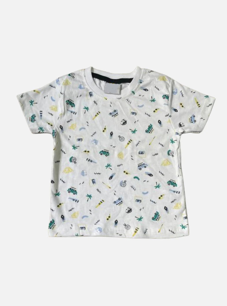Baby T-Shirt (12 - 18 Months) - White Car