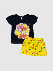 6 -9 Months Kids T - Shirt & Shorts - Black Cat