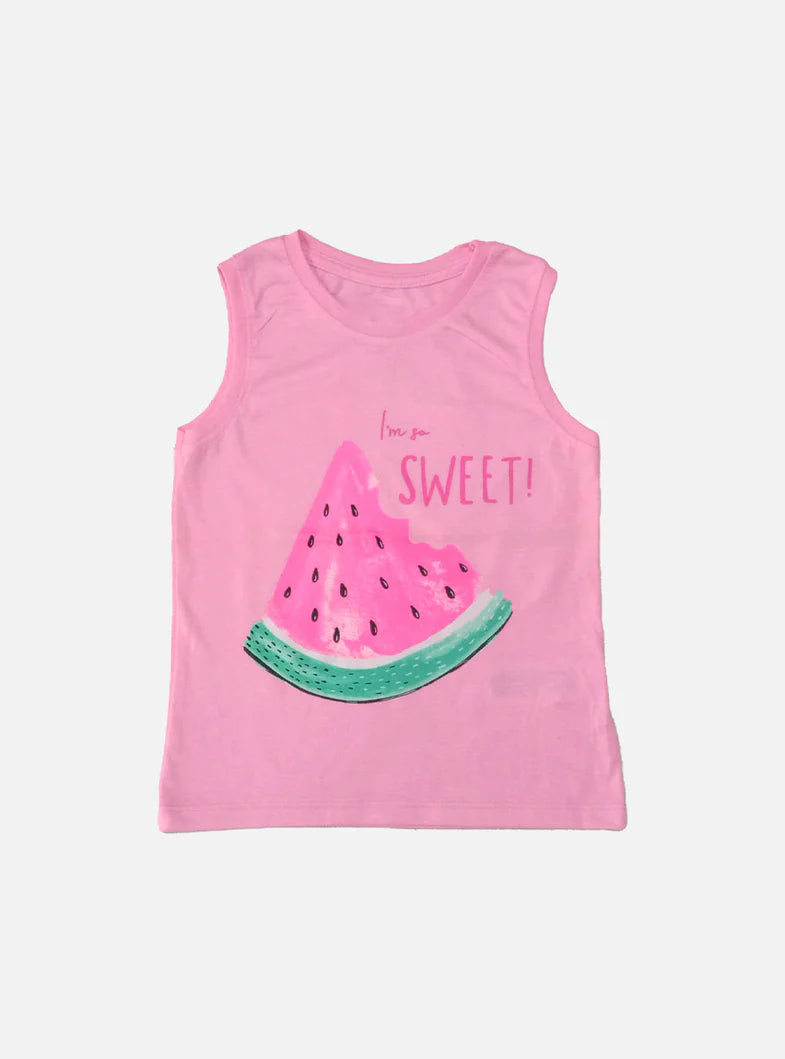 Kids Sleeveless T-Shirt - Watermelon Pink