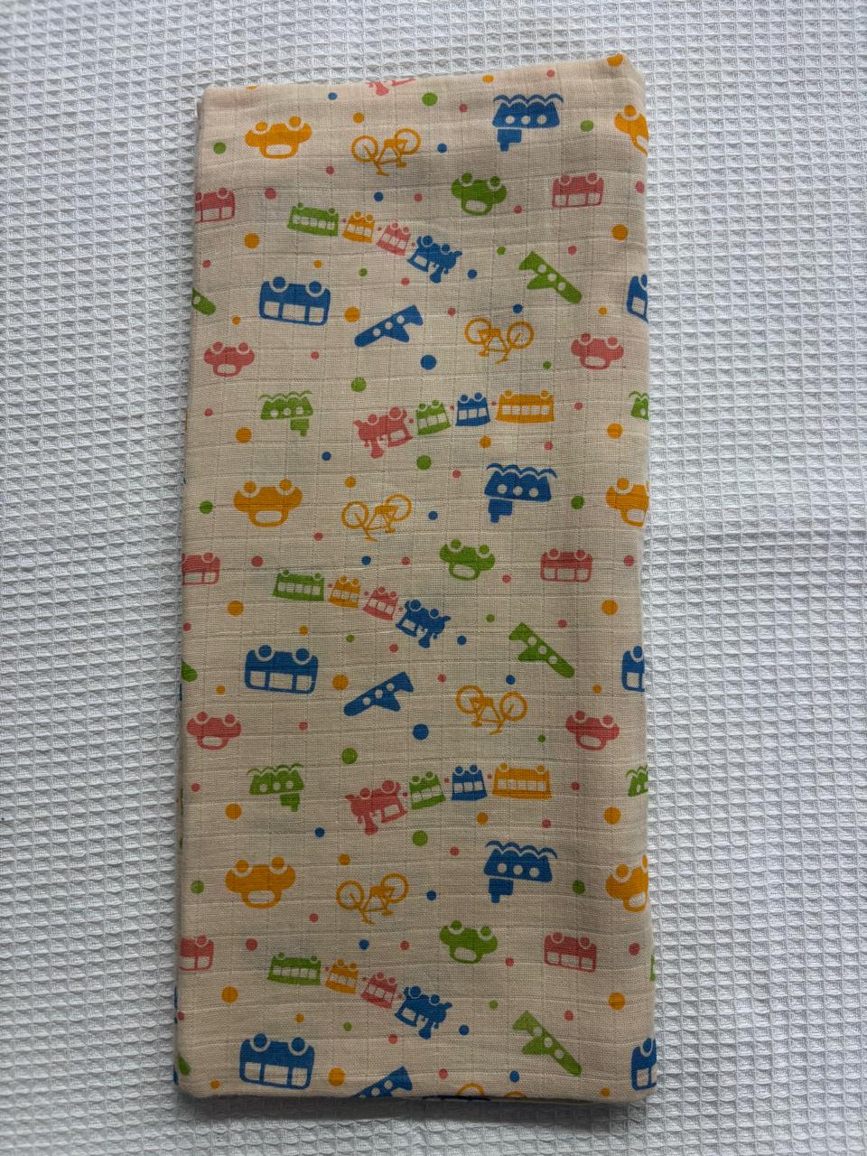 Sandal Base Transport Print Muslin Towel