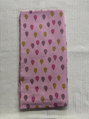 Pink Base Rain Drops Muslin Towel