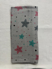 Gray Base Stars Print Muslin Towel