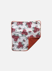 Cotton cushion cover - Red floral white